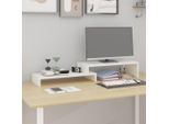 Vidaxl Supporto Per Monitor Bianco (52-101)X22X14 Cm In Legno Di Pino Massiccio