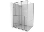 Mexen Kioto Parete Doccia Walk-In 120 X 200 Cm, Motivo Nero 8 Mm, Bianco - 800-120-101-20-78
