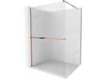 Mexen Kioto+ Parete Doccia Con Mensola Walk-In 100 X 200 Cm, Strisce, Oro Rosa - 800-100-121-60-09