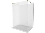 Mexen Kioto Parete Doccia Autoportante 130 X 200 Cm, Strisce 8 Mm, Oro - 800-130-002-50-09