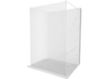 Mexen Kioto Parete Doccia Autoportante 120 X 200 Cm, Strisce 8 Mm, Bianca - 800-120-002-20-09