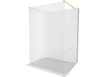 Mexen Kioto Parete Doccia Autoportante 100 X 200 Cm, Strisce 8 Mm, Oro Spazzolato - 800-100-002-55-09