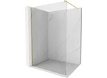 Mexen Kioto Parete Doccia Walk-In 70 X 200 Cm, Trasparente 8 Mm, Oro Spazzolato - 800-070-101-55-00