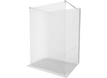 Mexen Kioto Parete Doccia Autoportante 130 X 200 Cm, Righe 8 Mm, Nichel Spazzolato - 800-130-002-97-09