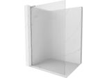 Mexen Kioto L Parete Doccia Walk-In 120 X 200 Cm, Strisce, Cromo - 800-120-103-01-09