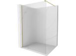Mexen Kioto Parete Doccia Walk-In 120 X 200 Cm, Righe 8 Mm, Oro Spazzolato - 800-120-101-55-09