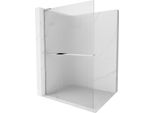 Mexen Kioto+ L Pannello Doccia Con Mensola Walk-In 100 X 200 Cm, Righe, Cromo - 800-100-123-01-09