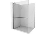 Mexen Kioto+ L Parete Doccia Con Mensola Walk-In 110 X 200 Cm, Trasparente, Nero - 800-110-123-70-00