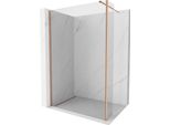 Mexen Kioto Parete Doccia Walk-In 130 X 40 Cm, Trasparente, Rame Spazzolato - 800-130-212-65-00-040