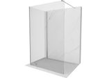 Mexen Kioto Parete Doccia Walk-In 140 X 105 Cm, Trasparente, Nichel Spazzolato - 800-140-212-97-00-105