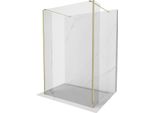 Mexen Kioto Parete Doccia Autoportante 150 X 30 X 30 Cm, Trasparente, Oro - 800-150-030-222-50-00-030