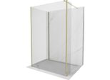 Mexen Kioto Parete Doccia Walk-In 105 X 100 X 40 Cm, Trasparente, Oro - 800-105-100-221-50-00-040