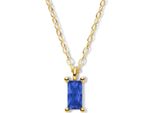 New Bling 9NB-0939 Collana In Argento Con Ciondolo - Donna - Zirconi - Rettangolo - 6 X 3 Mm - Blu - Maglia Ad Ancora - 1,2 Mm - 40 + 5 Cm - Argento - Placcato Oro (Placcato Oro/Oro Su Argento)