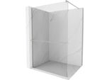 Mexen Kioto+ Parete Doccia Con Mensola Walk-In 90 X 200 Cm, Trasparente, Nichel Spazzolato - 800-090-121-97-00
