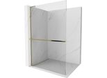 Mexen Kioto+ L Parete Doccia Con Mensola Walk-In 120 X 200 Cm, Trasparente, Oro - 800-120-123-50-00