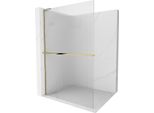 Mexen Kioto+ L Parete Doccia Con Mensola Walk-In 90 X 200 Cm, Strisce, Oro - 800-090-123-50-09