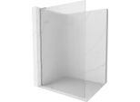 Mexen Kioto L Parete Doccia Walk-In 120 X 200 Cm, Strisce, Nichel Spazzolato - 800-120-103-97-09