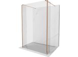 Mexen Kioto Parete Doccia Autoportante 150 X 30 X 30 Cm, Trasparente, Oro Rosa - 800-150-030-222-60-00-030