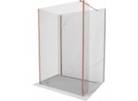 Mexen Kioto Parete Doccia Walk-In 140 X 115 X 30 Cm, Trasparente, Oro Rosa - 800-140-115-221-60-00-030