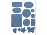 Inf Toppe Di Riparazione In Denim Per Ginocchia/Gomiti, Termoadesive, 5 Pezzi Blu