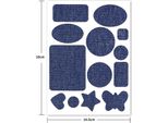 Inf Toppe Di Riparazione In Denim Per Ginocchia/Gomiti, Termoadesive, 5 Pezzi Blu Scuro