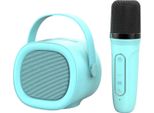 Inf Altoparlante Karaoke Portatile Bluetooth 5.3 Con Microfono Wireless, Hifi Blu