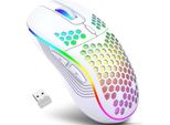 Inf Mouse Wireless 2.4G Ricaricabile Con Illuminazione - Dpi Regolabile, Ergonomico Bianco