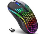 Inf Mouse Wireless 2.4G Ricaricabile Con Illuminazione - Dpi Regolabile, Ergonomico Nero