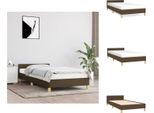 Vidaxl Struttura Letto Con Testiera In Tessuto Marrone Scuro 80X200 Cm - Letti E Strutture Letto