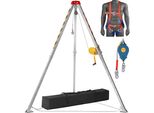 Set Di Treppiedi 1200 Lbs Treppiedi Con Verricello Con Gambe Da 7' E Cavo Da 98' - Treppiedi Di Soccorso Per Spazi Confinati 32,8' - Imbracatura Anticaduta - Borsa Di Stoccaggio Per Spazi Confinati Convenzionali.