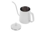 Bollitore A Collo D'oca Da 350 Ml, Acciaio Inox 304, Beccuccio Lungo, Teiera Per Casa, Cucina, Ufficio, Hotel, Bianco