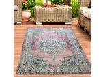 Tappeto Orientale Da Esterno Tappeto Da Salotto Ornamentale In Rosa Dimensioni - 160 X 230 Cm