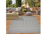 Tappeto Per Interni Ed Esterni In Sisal Con Motivo A Zig Zag Grigio Dimensioni - 160 X 220 Cm