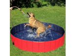Piscina Per Cani Pieghevole Lionto, Vasca Per Bambini In Pvc Resistente, Antigraffio E Antiscivolo, Con Valvola Di Scarico, Diametro 160 Cm, Altezza 30 Cm