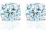 New Bling 9NB-0017 Orecchini In Argento - Zirconi Tondi 8 Mm - Argento / Blu