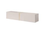 Selsey Bisira - Mobile Tv In Grigio-Beige Tortora Con Inserto Color Oro, 140 Cm