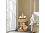 Sobuy Comodino Stretto Con 1 Cassetto E 2 Ripiani Tavolino Moderno Mobile Contenitore Per La Camera Da Letto Naturale FBT49-N