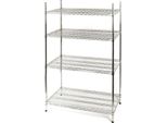 Scaffale Portaoggetti In Acciaio Cromato, 1220 X 610 X 1800 Mm (L X P X A)