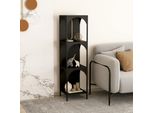 Scaffale A Terra 'Akaa' 133 X 35 X 35 Cm Con 4 Ripiani In Acciaio Nero