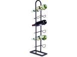 Portabottiglie Per 6 Bottiglie In Metallo Nero E Stile Loft
