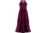 Ragazze Principessa Abito Da Sera Dimensioni 128 Cm Halterneck Strass Fiore Ragazza Abito Da Festa Di Nozze Abito Lungo Gonna A Pieghe