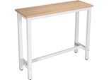 Woltu Bt17Hei+Bh237Hei-2 1 Tavolo Da Bar + 2 Sgabelli Da Bar Tavolo Da Pranzo Tavolo Da Bistrot Bancone Da Bar Struttura In Metallo Mdf Rovere Chiaro 120 X 40 X 100 Cm (L X P X A)