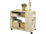 Sobuy FBT34-N Tavolino Portariviste Tavolino Da Caffè Comodino Con Ruote
