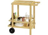 Sobuy FKW95-WN Carrello Da Cucina Su Ruote | 2 Ruote | Portabottiglie | Bambù