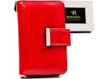 Rovicky | Portafoglio Da Donna, In Pelle Ecologica Solida, Con Chiusura A Scatto, Rosso, 8,5X12,5 Cm