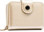 Peterson | Piccolo Portafoglio Ecologico Da Donna, In Pelle, Con Bottoni A Pressione E Zip, Color Crema, 9X11,5 Cm