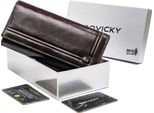 Rovicky | Portacarte Da Donna, In Pelle, Con Protezione Rfid, Marrone, 18,5X9,5 Cm