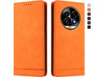 Custodia Per Realme 13 Pro /Realme 13 Pro+ 5G, Custodia Retro In Finto Cuoio Flip Con Supporto E Slot Per Schede Arancione