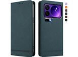Custodia Per Xiaomi 17 Pro, Custodia Retro In Finto Cuoio Con Supporto E Slot Per Schede Verde