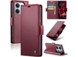 Custodia In Pelle Per Xiaomi Redmi 15C 5G/4G Portafoglio Carta Cover Protettiva Con Funzione Stand Rosso